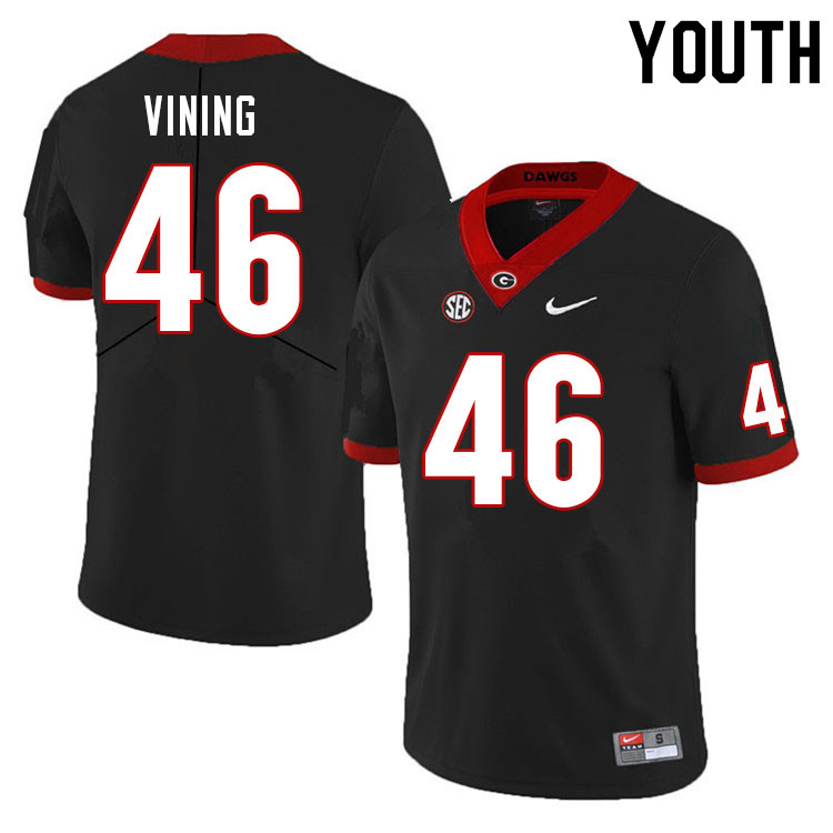 Georgia Bulldogs Youth George Vining #46 Black Stitched College UGA Football Jersey 23CG014XI